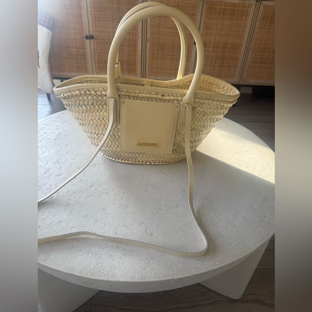 Authentic Jacquemus Cream Le Panier Soli Tote Bag - Picture 7 of 15